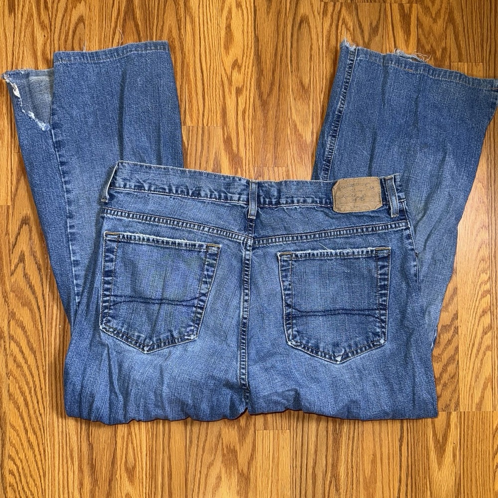 Y2k Vintage Hollister Co Men's Jeans Distressed Pant Legs Size 33x32 100% Cotton